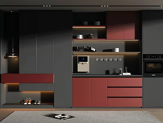 Modern Wine Cabinet Shoe Cabinet 3d model