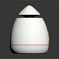 Sleek White Egg Shaped Computer Desktop Accessory With Golden Accent Lines And Compact Design 3d model