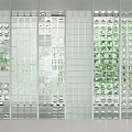 Modern Glass Room Partitions With Various Decorative Patterns For Interior Spaces 3d model