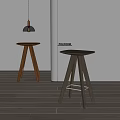 Modern Wooden Bar Stools With Three Legged Design In Minimalist Interior By POLIFORM