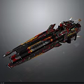 Futuristic Advanced Weapon Design With Red Black Orange Color Scheme And Sharp Armor Edges 3d model