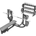 Complete Gym Equipment Set With Weight Bench Barbell Dumbbells And Dumbbell Rack