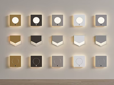 Different Colored Wall Switch Panels With LED Lights And Modern Designs 3d model