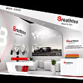 Breathtex Exhibition Booth Modern Design With Red Accents World Map Backdrop And Car