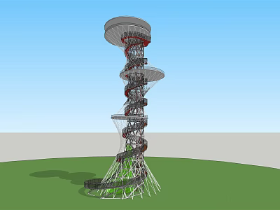 Modern Tower Landscape Small Building Light View High Tower 3d model