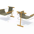Modern Minimalist Leisure Lounge Chairs With Wooden Armrests Metal Frame And Fabric Seat