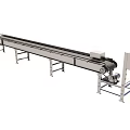 Industrial Conveyor Belt System With Metal Frame Control Panel And Warning Light 3d model