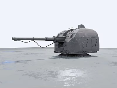 137mm naval gun 3d model