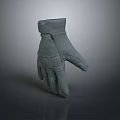 Gray Tactical Protective Gloves With Textured Surface And Functional Design For Outdoor Use 3d model
