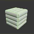 White Stacked Square Cushions With Soft Layers And Stitched Design For Home Decor 3d model