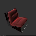 Modern Red Leisure Chair With Black Frame And Unique Structural Design 3d model