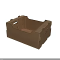 Open Brown Cardboard Box With Sturdy Folded Edges And Carry Handles Design