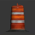 Orange Traffic Safety Equipment With Cones Bollard And Drum Reflective Stripes