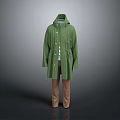 Stylish Green Trench Coat With Brown Pants Casual Clothing Outfit