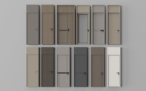 Modern door guest room door single door wooden door 3d model