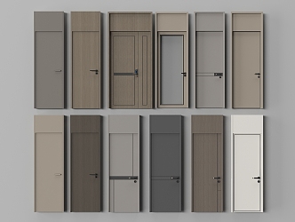 Modern door guest room door single door wooden door 3d model