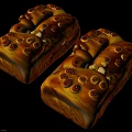 Freshly Baked Golden Swirled Bread Loaves With Circular Decorations And Fluffy Texture