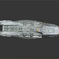 Detailed Science Fiction Spaceship Model With Textured Surface And Emblem 3d model