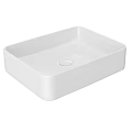 Sleek White Square Ceramic Countertop Wash Basin with Durable Smooth Surface 3d model