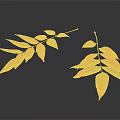 Plant with Vibrant Red and Green Leaves on Two Branches Dark Background