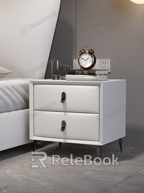 Bedroom bed bedside table ornaments model