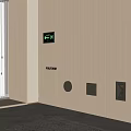 Modern Projection System on Wooden Wall Panel with Control Interface and Indicator Lights 3d model