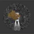 Car With Headlights On Near Autumn Tree In Circular Area