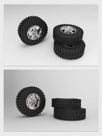 Modern tires Motor vehicle tires 3d model