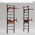 Two Vertical Multifunctional Sports Training Racks Featuring Horizontal Bars Sturdy Design