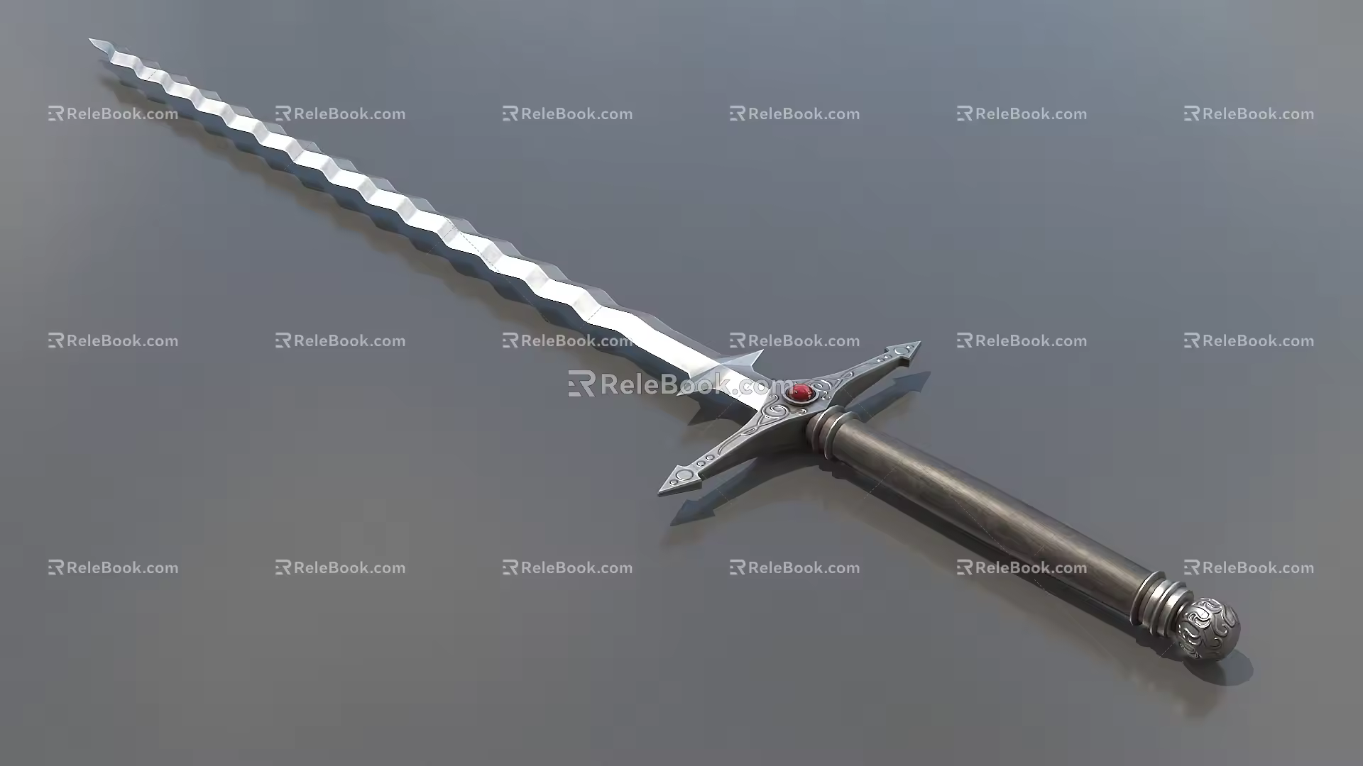 Sword Long Sword Big Sword Silver Snake Sword Eternal Sword Game Sword Curved Sword Cold Weapon Low Face Number Low Model Simple Model Times Movie and TV Level Super Realism 3d model