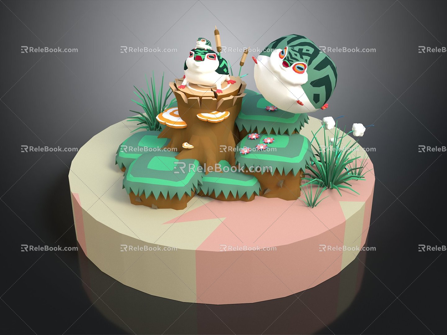 Frog Frog Balloon Game Environment Game Scene Fairy Tale Magic Scene 3d model