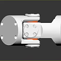 White Mechanical Component With Orange Accent And Connection Structure Design 3d model