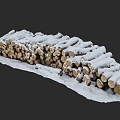 A pile of wood winter firewood trees outdoor scanning 3d model