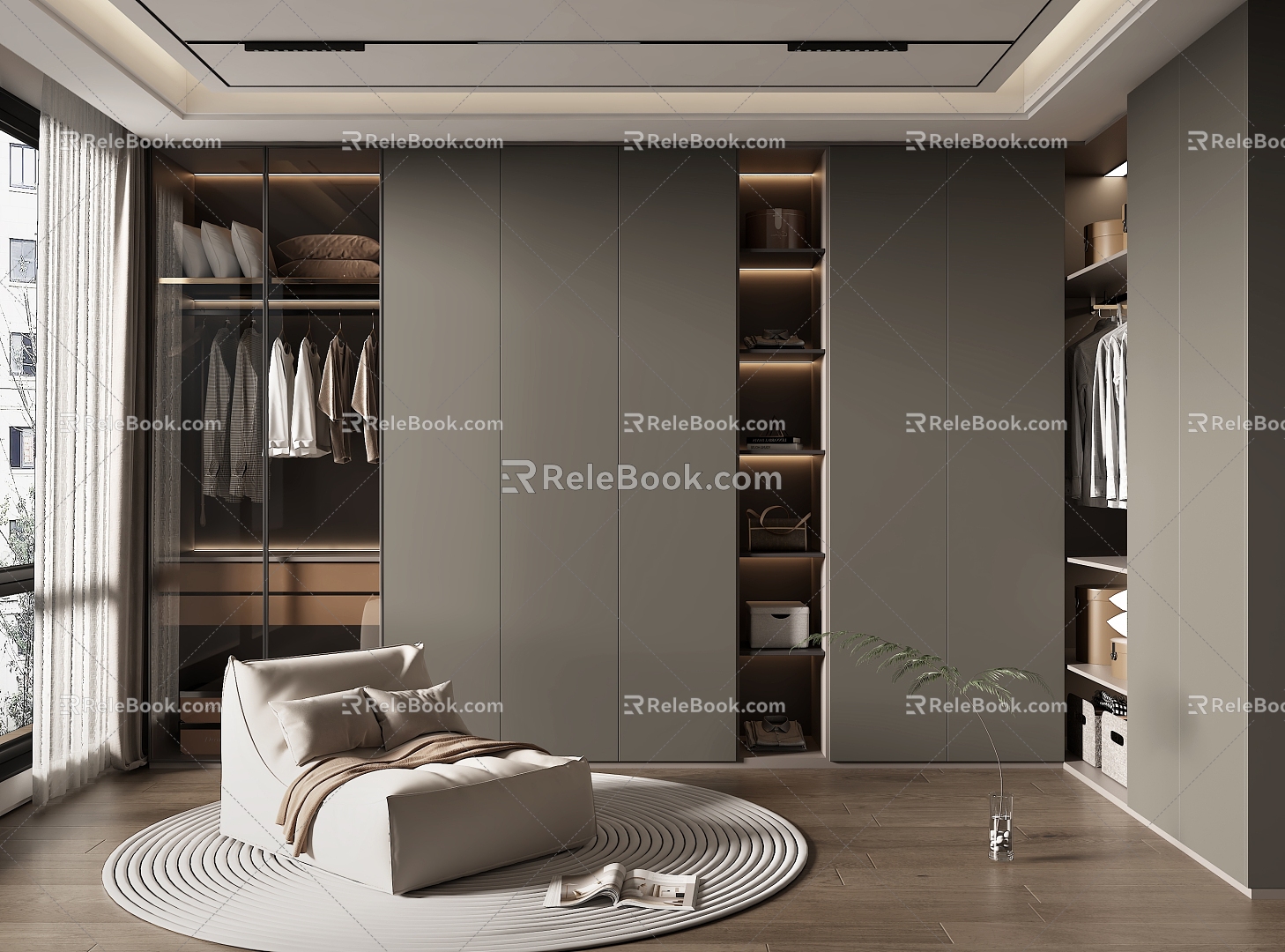 Light Luxury Home Cloakroom 3d model