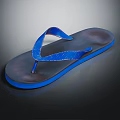 Comfortable Blue Flip Flops With Polka Dot Straps And Non Slip Rubber Sole