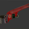 High Quality Red Pipe Wrench As Essential Hardware Tool For Plumbing Repairs 3d model