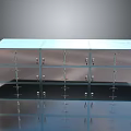 Sleek Modern Metal Storage Lockers With Multiple Doors And Reflective Surface