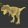 Tyrannosaurus Rex Dinosaur Model With Open Mouth Sharp Teeth Red Eyes And Brown Spotted Skin