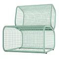Modern Metal Mesh Lounge Chair With Green White Orange Color Options