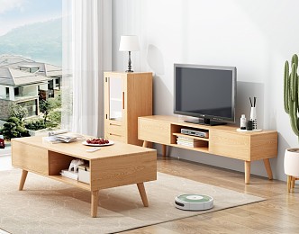 Nordic TV Cabinet Coffee Table TV Cabinet Combination 3d model