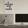 Computer mouse keyboard display 3d model