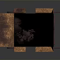 Ancient Carriage with Black Canopy Red Frame Brown Seats and Red Wheels