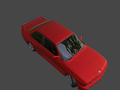 Red Classic Sedan Car With Shiny Exterior Black Windows And Alloy Wheels 3d model