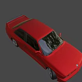 Red Classic Sedan Car With Shiny Exterior Black Windows And Alloy Wheels