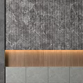 Modern Background Wall Designs with Marble Texture Wooden Panels and LED Lighting Strips