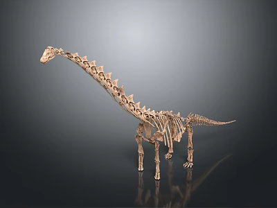Detailed Dinosaur Skeleton Model With Anatomical Organ Features And Hair Impressions 3d model