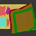 Comfortable Double Bed With Beige Quilt Diamond Pattern And Brown Border Interior Design