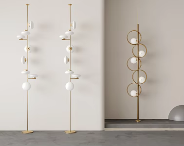 French Cream Style Floor Lamp Metal Floor Lamp Sphere Floor Lamp 3d model