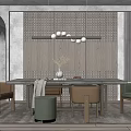 Modern Dining Table and Chair Combination 3d model