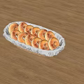 Bread bagellas bread display rattan blue 3d model